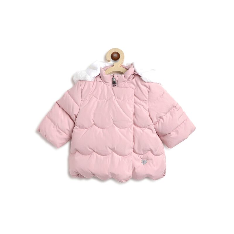 Girls Medium Pink Jacket with Detachable Hood image number 0